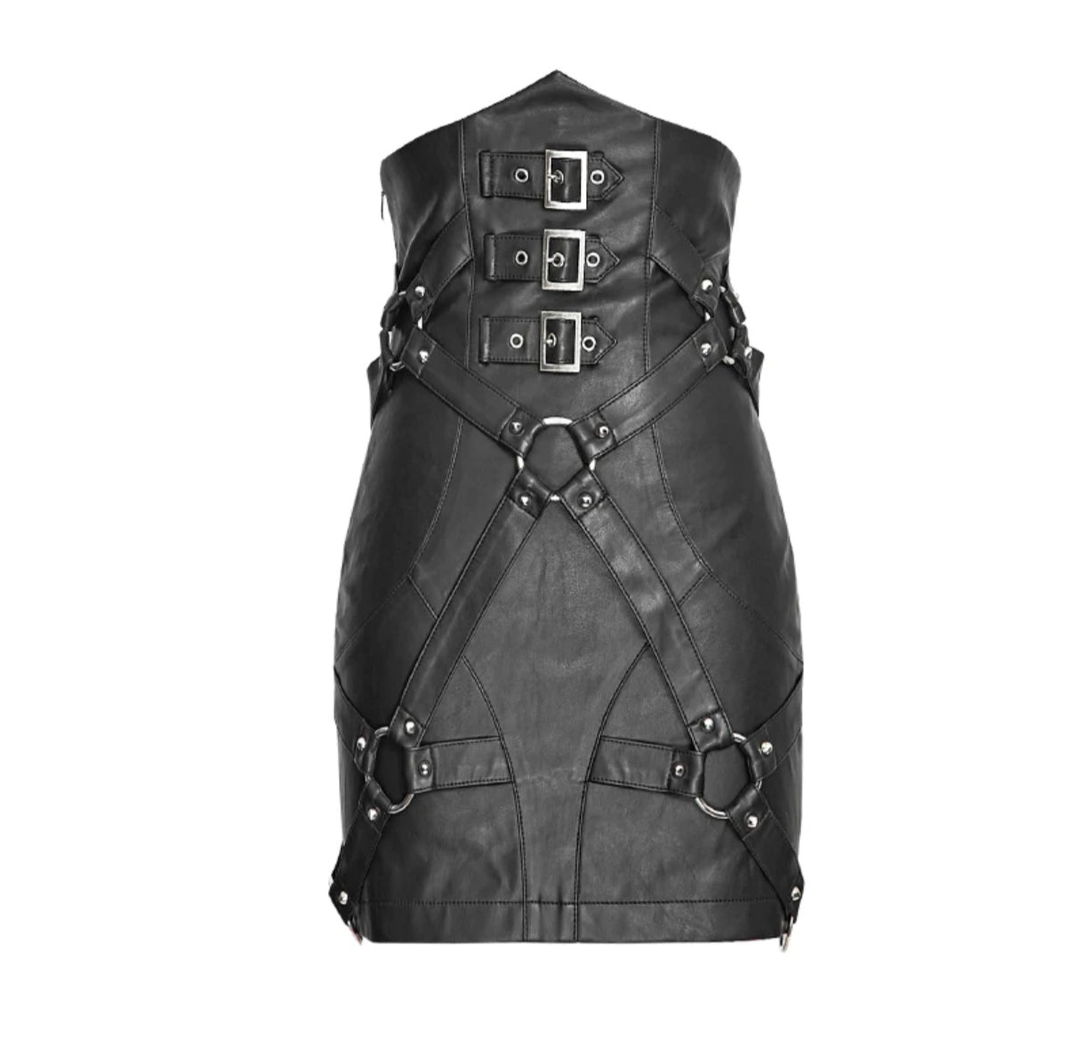 Lady Bandage High Waisted Leather Punk Skirt