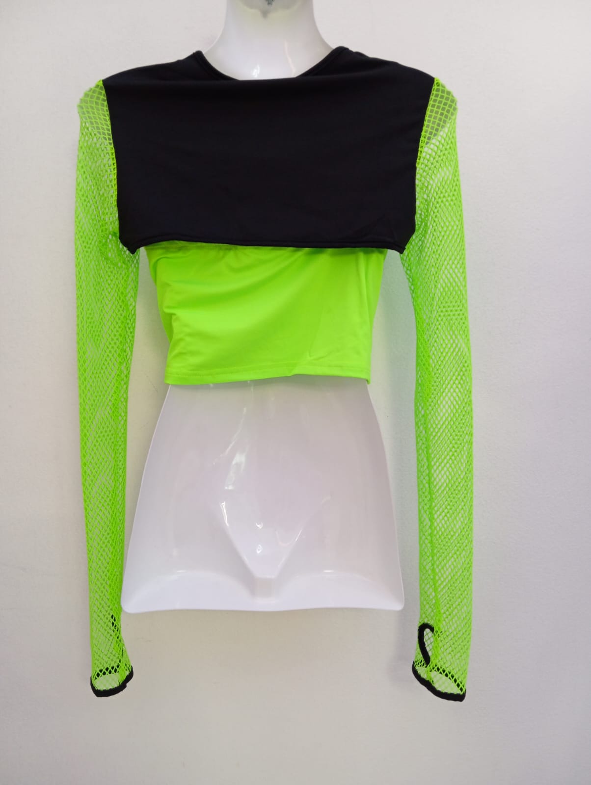 Neon Green fishnet top