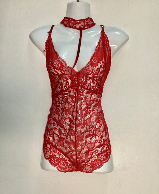 Red Lace Bodysuit