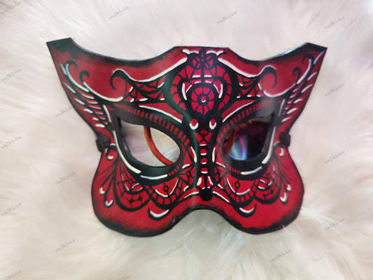 Red Leather Butterfy Mask