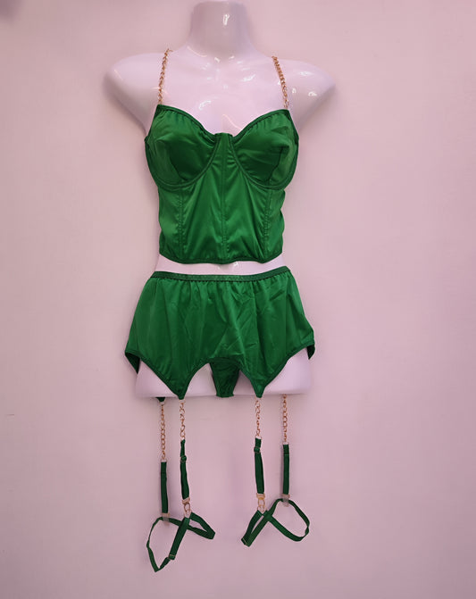 Green Lingerie Outfit