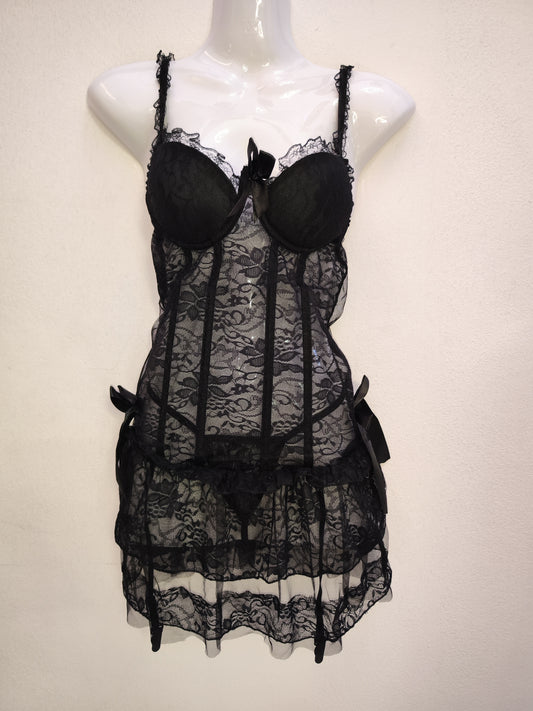 Black Babydoll Lace Dress