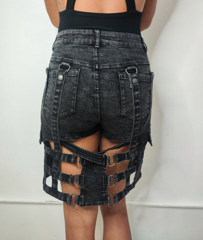 Short Skirt Shorts - 2 Pieces Design - Punk - Asymmetric