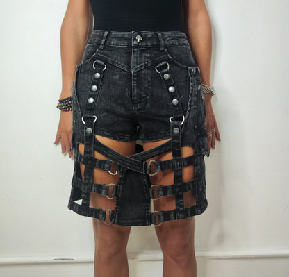 Short Skirt Shorts - 2 Pieces Design - Punk - Asymmetric