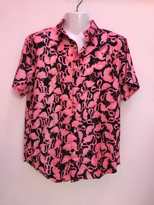 Pink Flamingo Dress Shirt