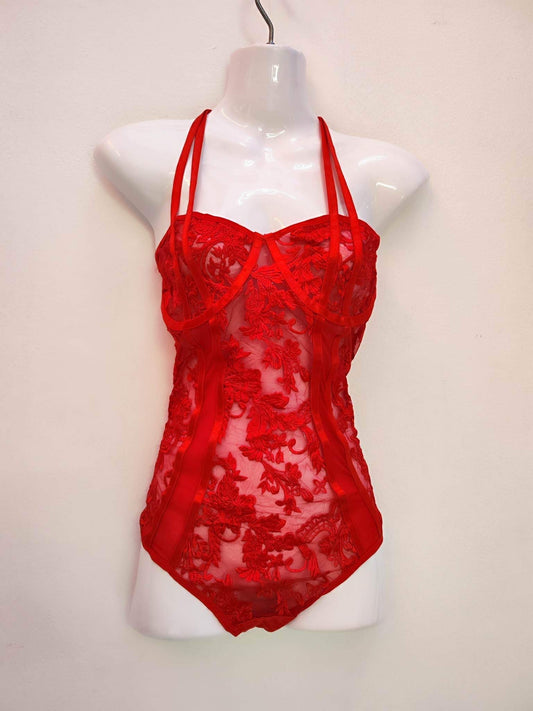 Red Flower Bodysuit