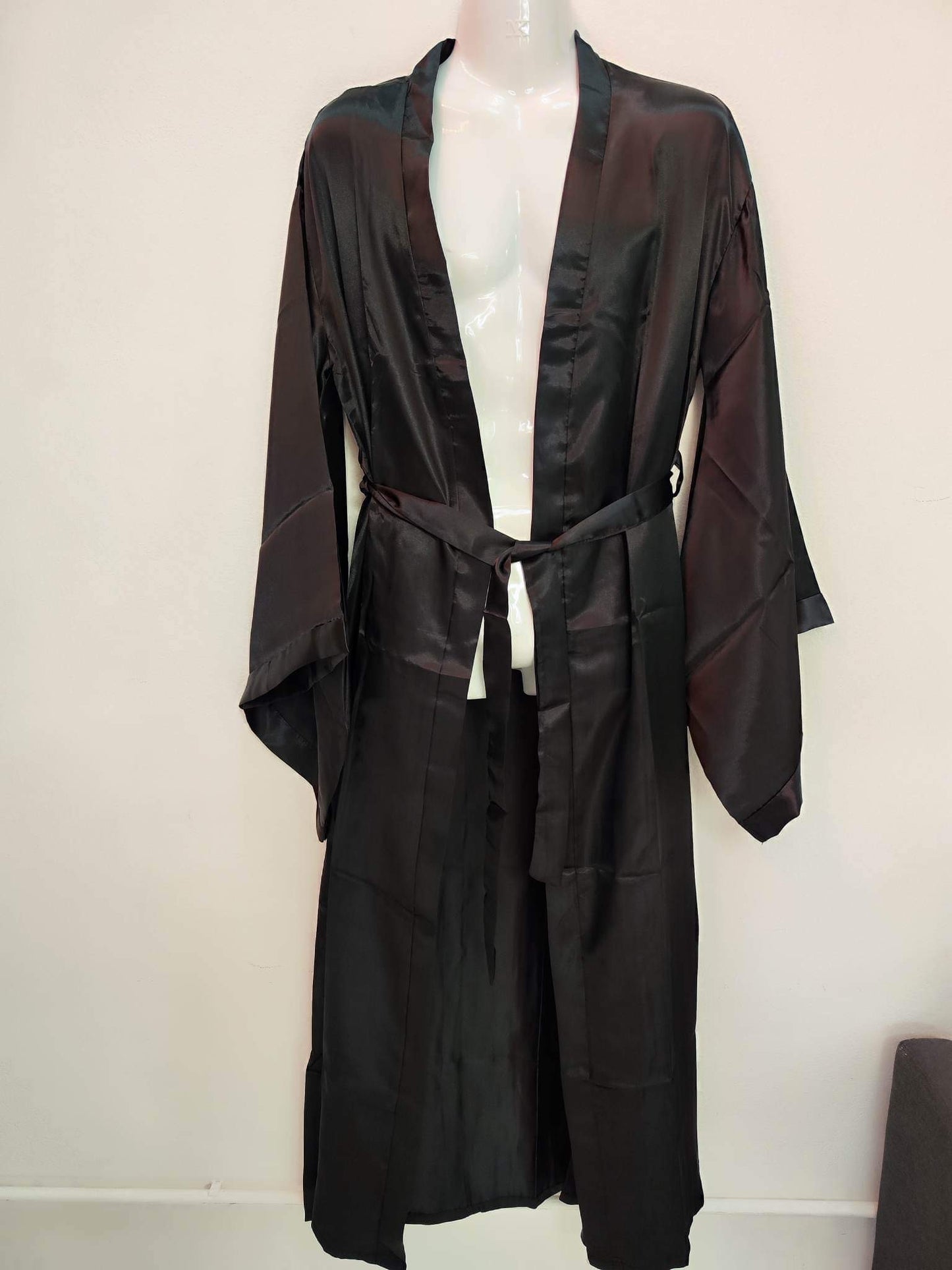 Black Robe with Wide Sleeves