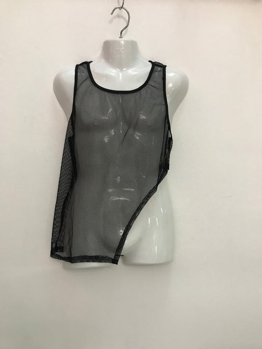 Asymmetric fine mesh tank top - Incerun