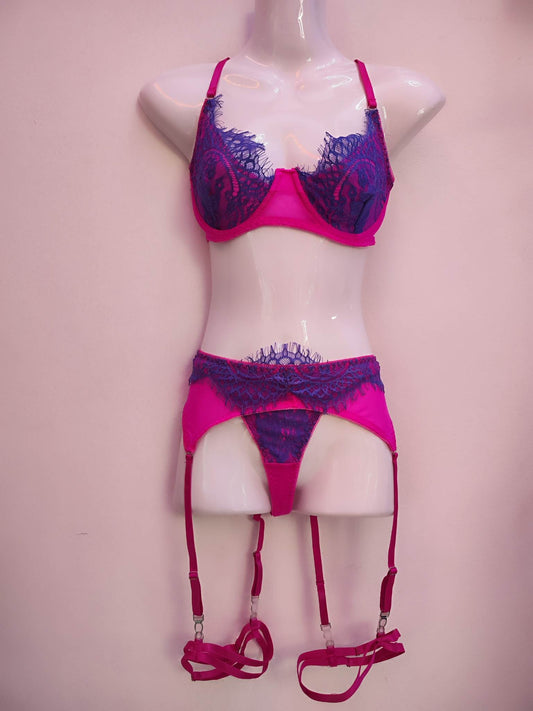 Pink and Purple Lace Set