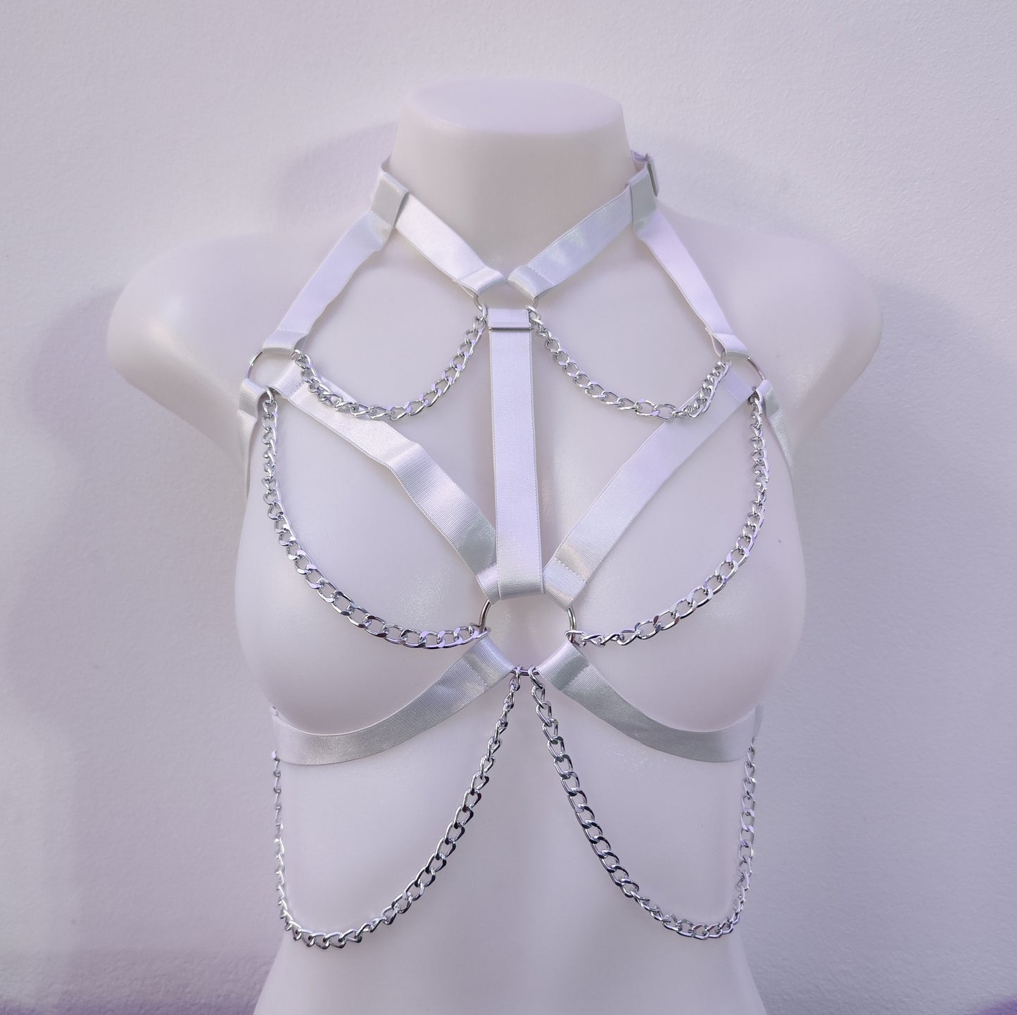 Bra Strap Harness Top with Chain