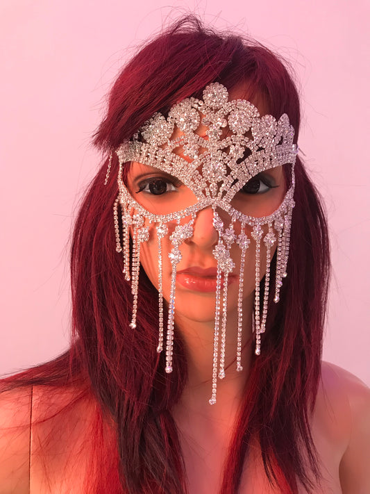 Rhinestone and Crystal Masquerade Mask