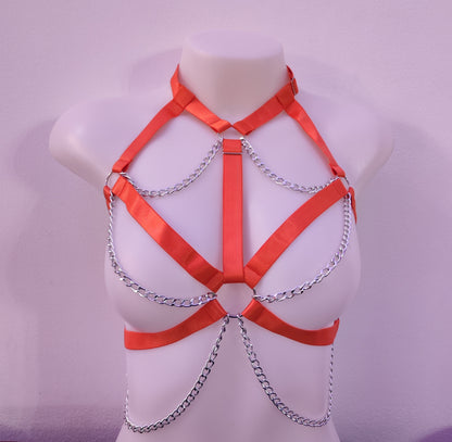 Bra Strap Harness Top with Chain