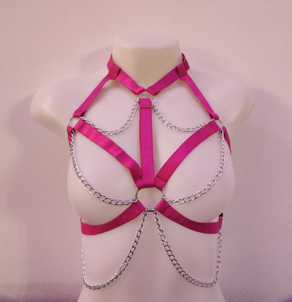 Bra Strap Harness Top with Chain