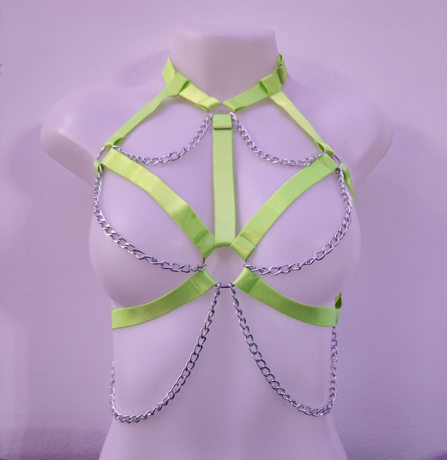 Bra Strap Harness Top with Chain