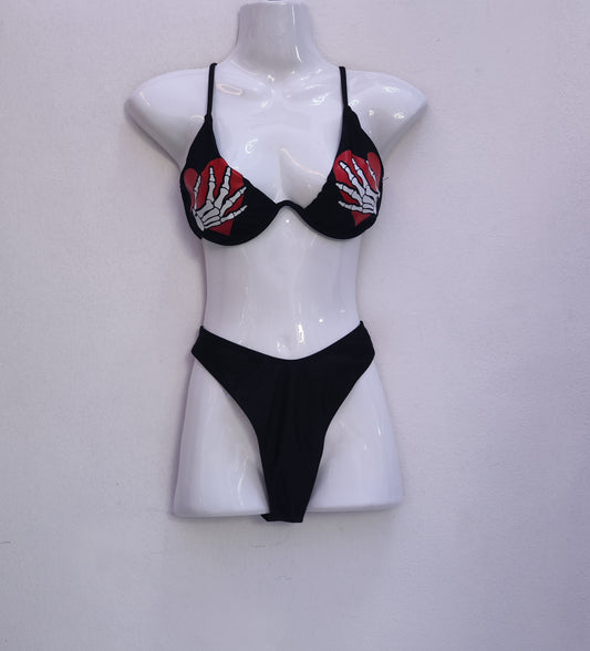 Skeleton Heart Bathing Suit